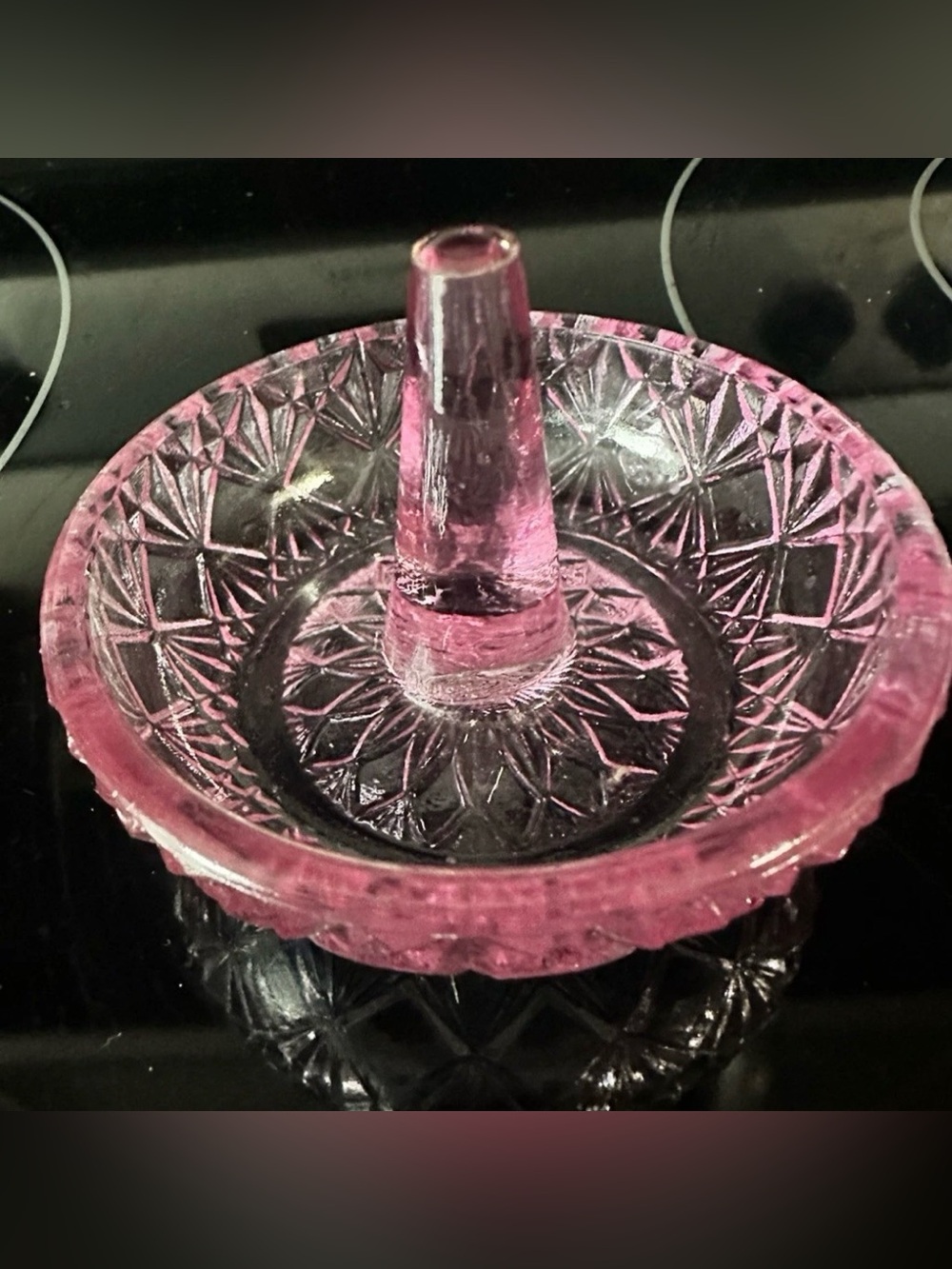 Vintage Fenton Glass Dusty Rose Pink Ring Trinket Holder #8